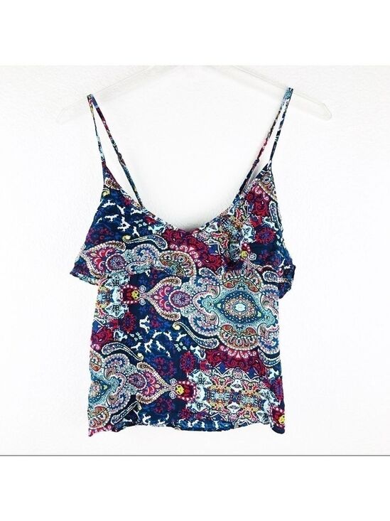 Forever 21 Tops - Forever21 Boho Blue Floral Top Medium! -> Forever21 Boho Blue Floral Top Medium!